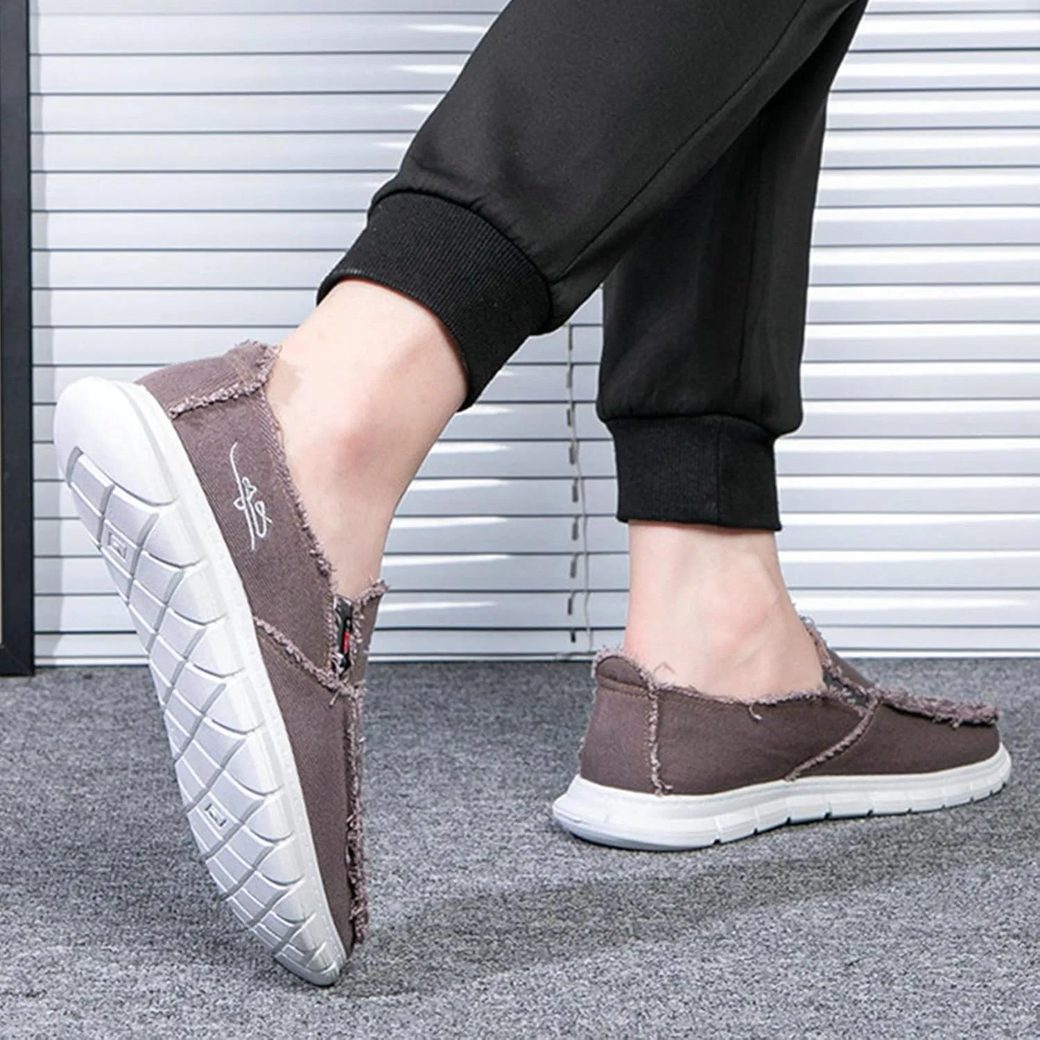 Мужские лоферы на каждый день, широкие, Casual Canvas, Boat Shoes, фиолетово-серый SywzX&xfybz — фото 3