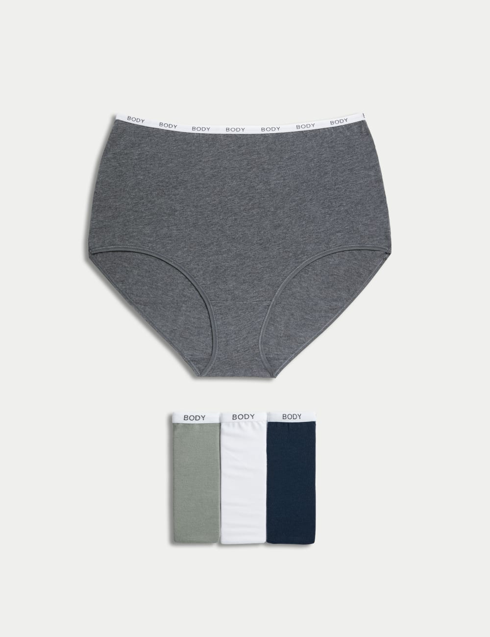 

Трусы-слипы из хлопка с высоким содержанием 4 шт. Body by Marks & Spencer, серый