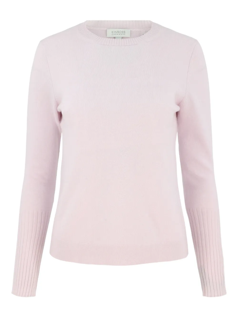 

Кашемировый свитер с ребристыми манжетами Kinross Cashmere, розовый