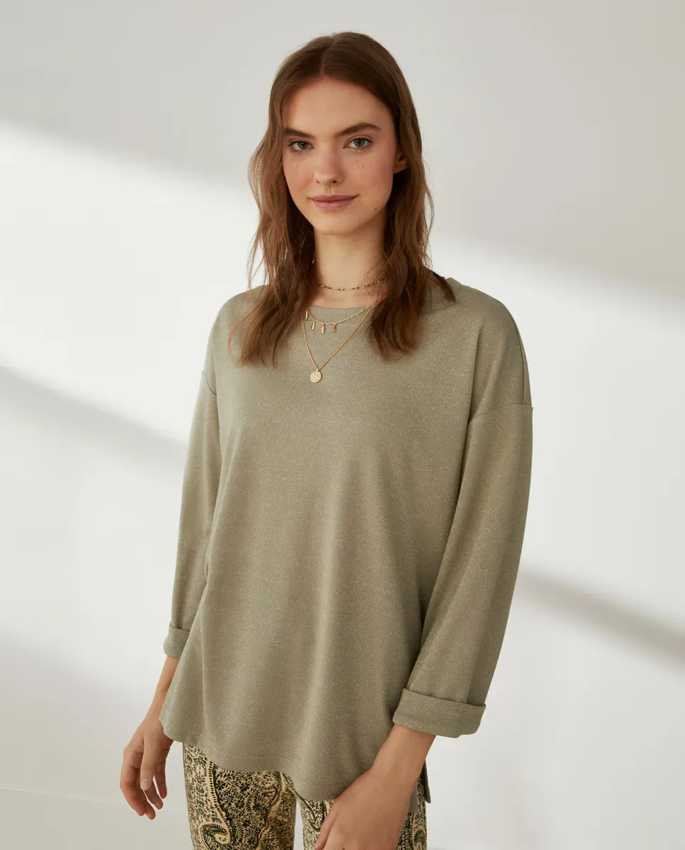 

Женская футболка-туника с длинным рукавом Southern Cotton, цвет Verde Flúor