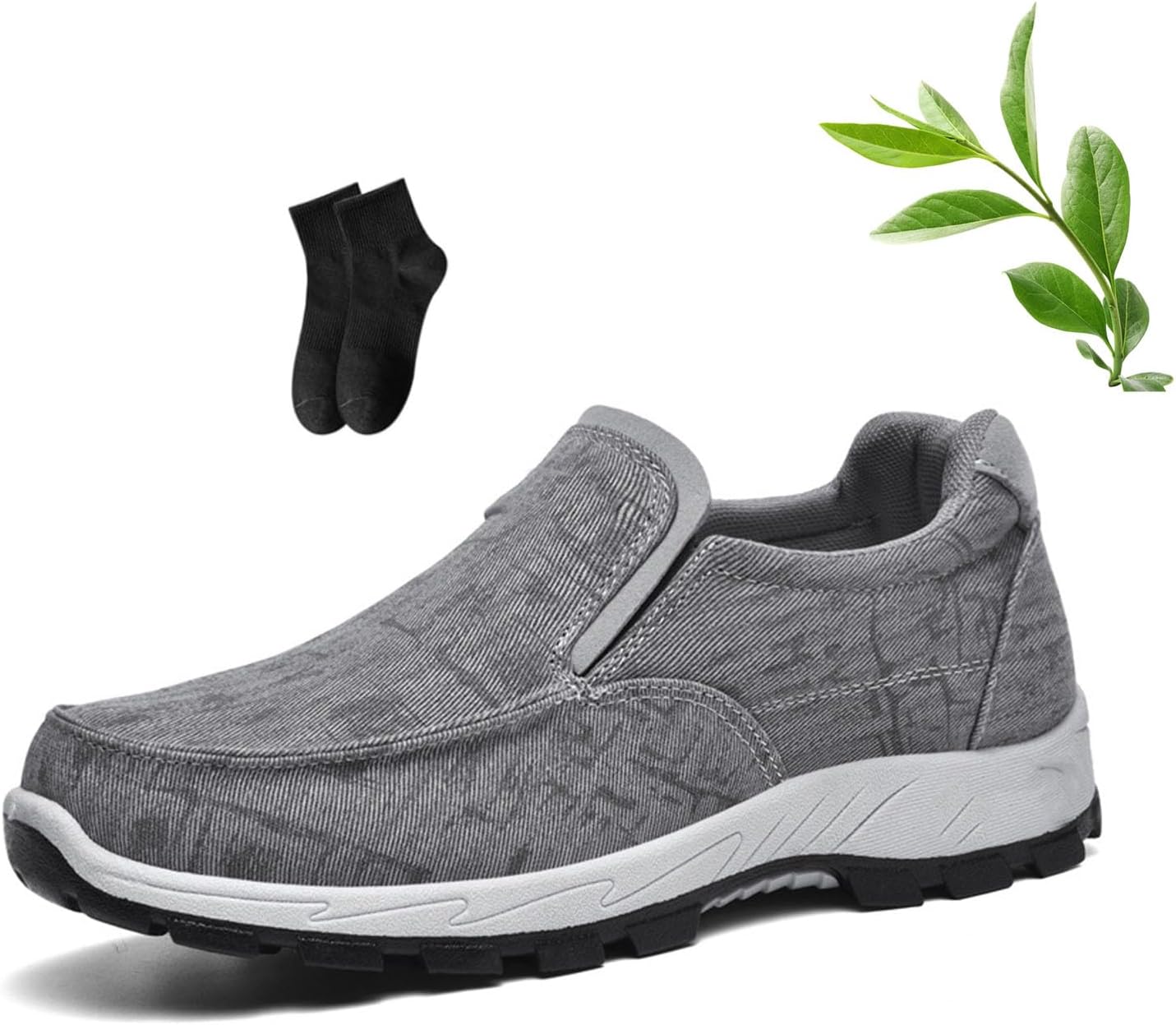 

Мужские ортопедические слипоны, комфортные прогулочные туфли, мужские водонепроницаемые походные туфли, удобные ортопедические прогулочные слипоны для улицы Noworfewer, серый