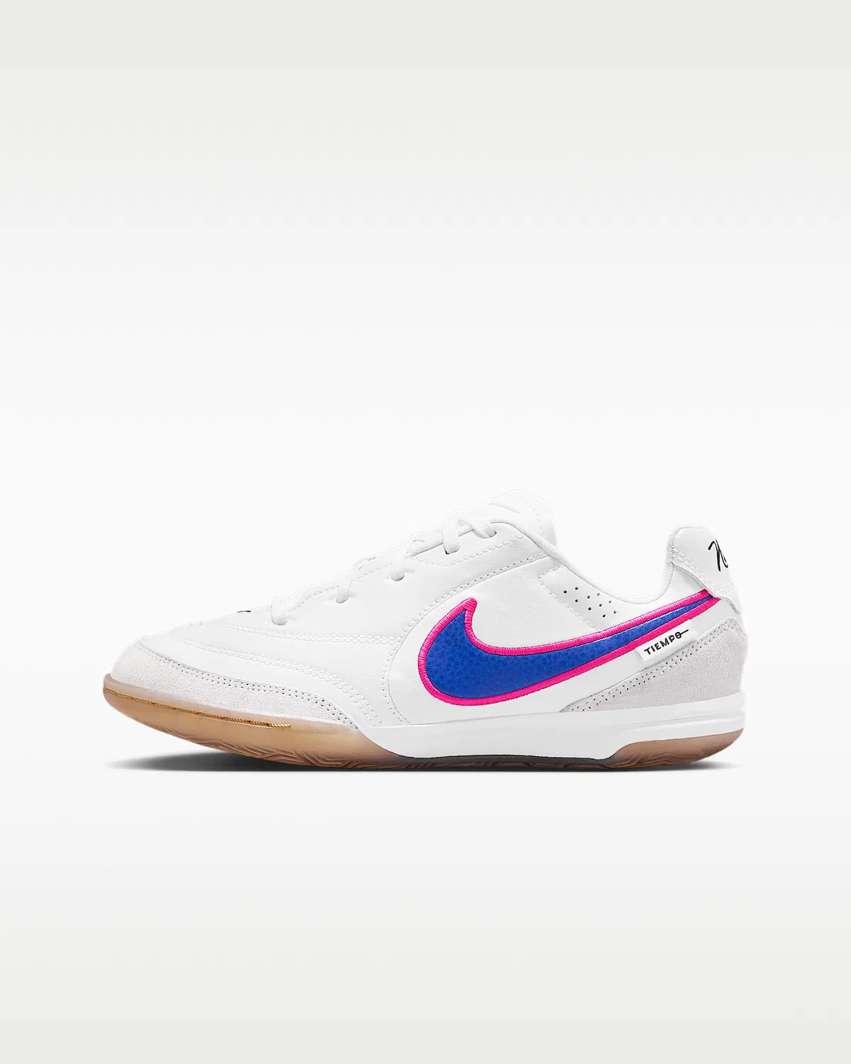 Детские кроссовки для зала Nike Jr. Tiempo Streetgato, White/Pink Blast/Racer Blue