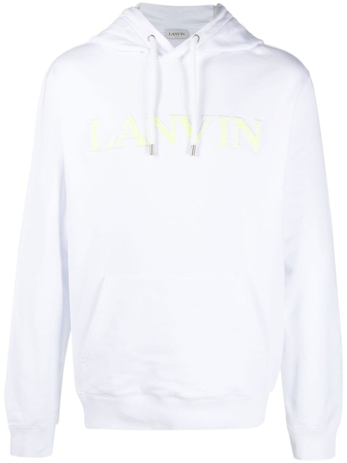 

Lanvin худи с карманом-муфтой и вышитым логотипом, белый