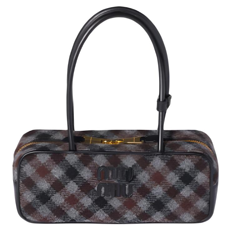 

MIU MIU Сумка Beau Blended Material для женщин Slate Gray & Cocoa Brown