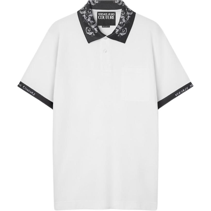 

Джинсы Couture с бароккским воротником поло VERSACE, белый