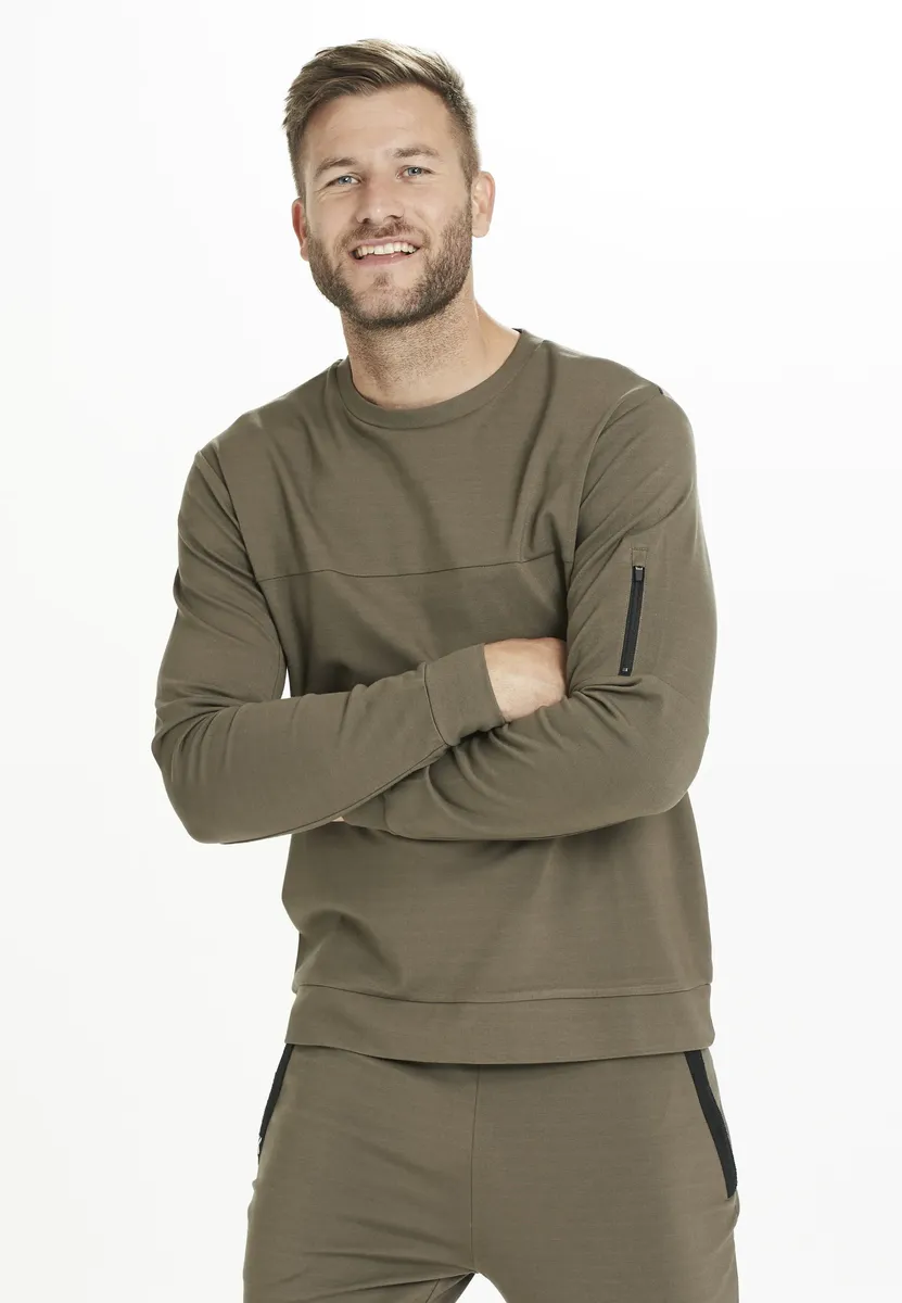

Толстовка Virtus "Leislon M Crew Neck" с практичным карманом на рукаве, зеленый