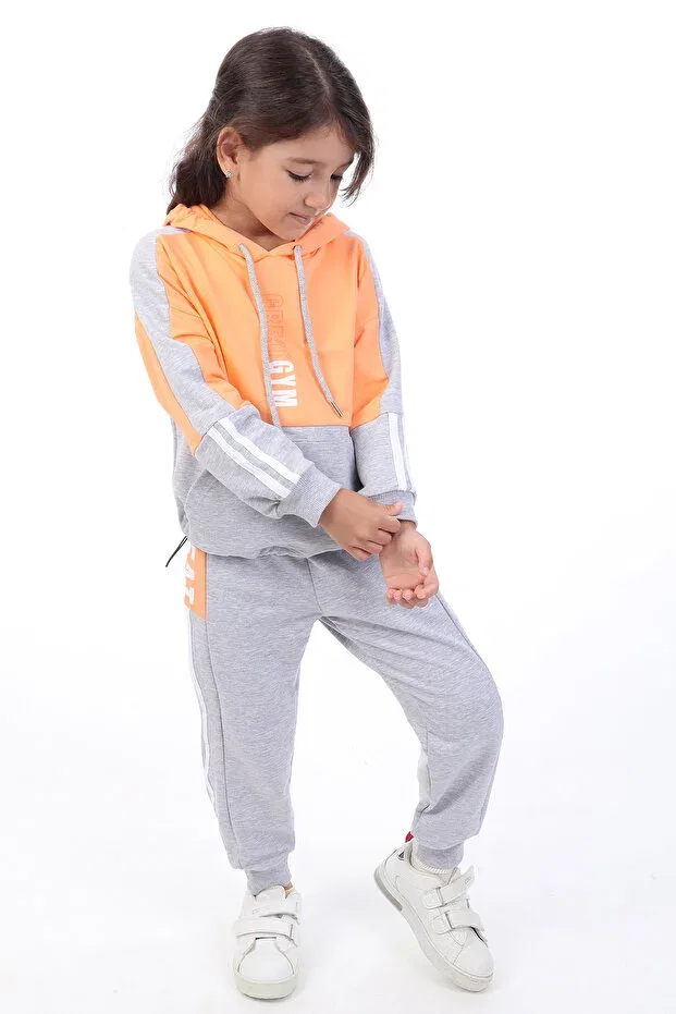 Детский комплект для девочек с капюшоном Color Block Toontoy, Orange