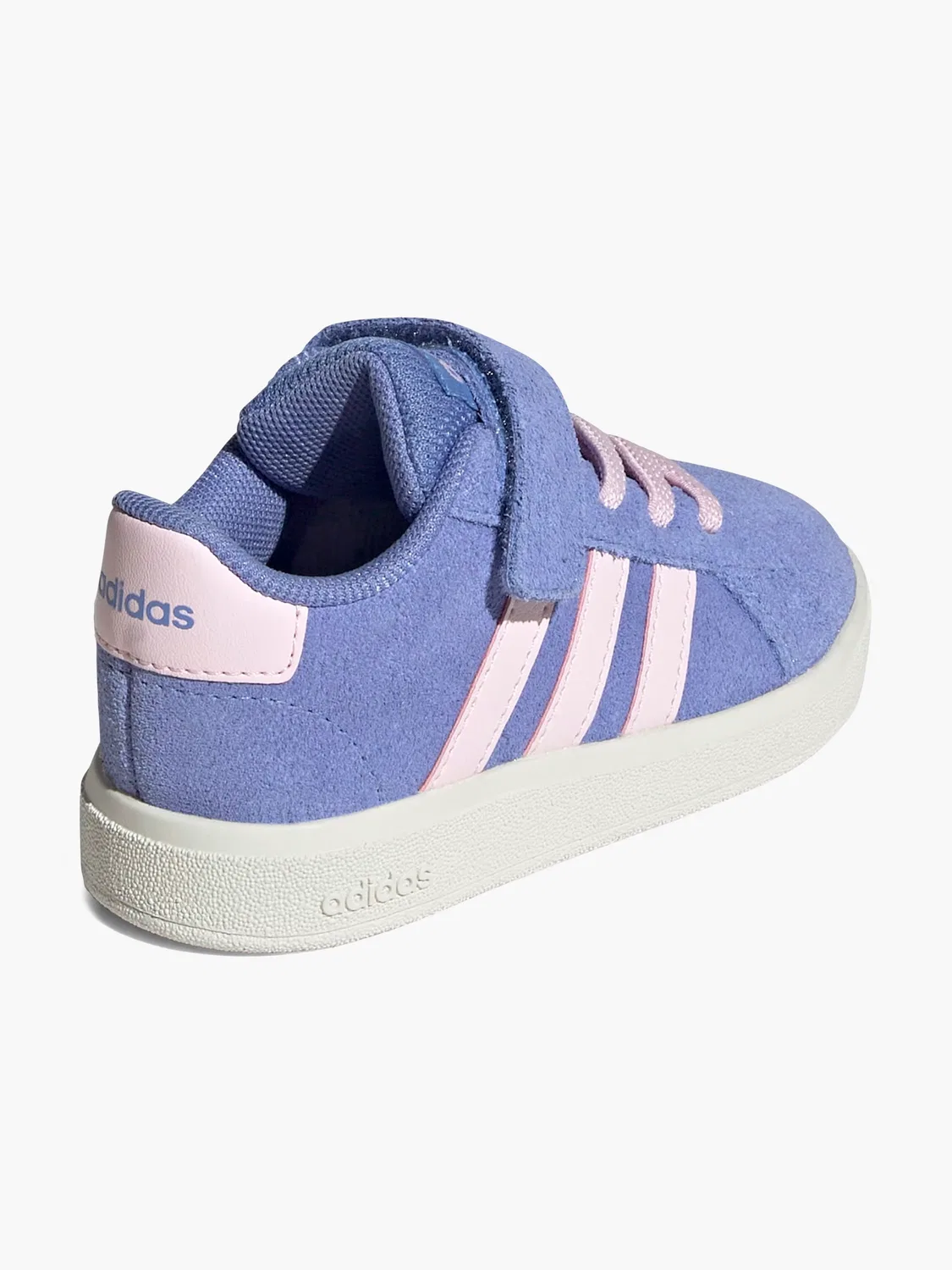 Детские кроссовки с эластичной шнуровкой и липучкой Adidas Grand Court 00S EL I, синий — фото 3