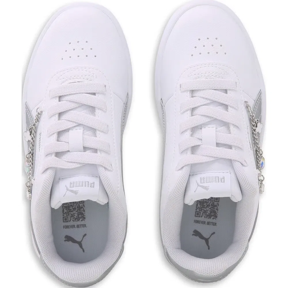 Детские низкие кроссовки Juna Puma, White/Silver — фото 4