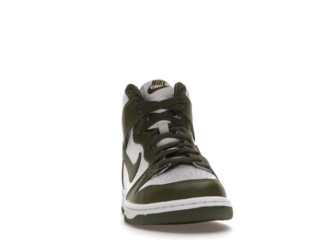 Детские кроссовки с высоким верхом Nike Dunk High Retro, White/Cargo Khaki — фото 2