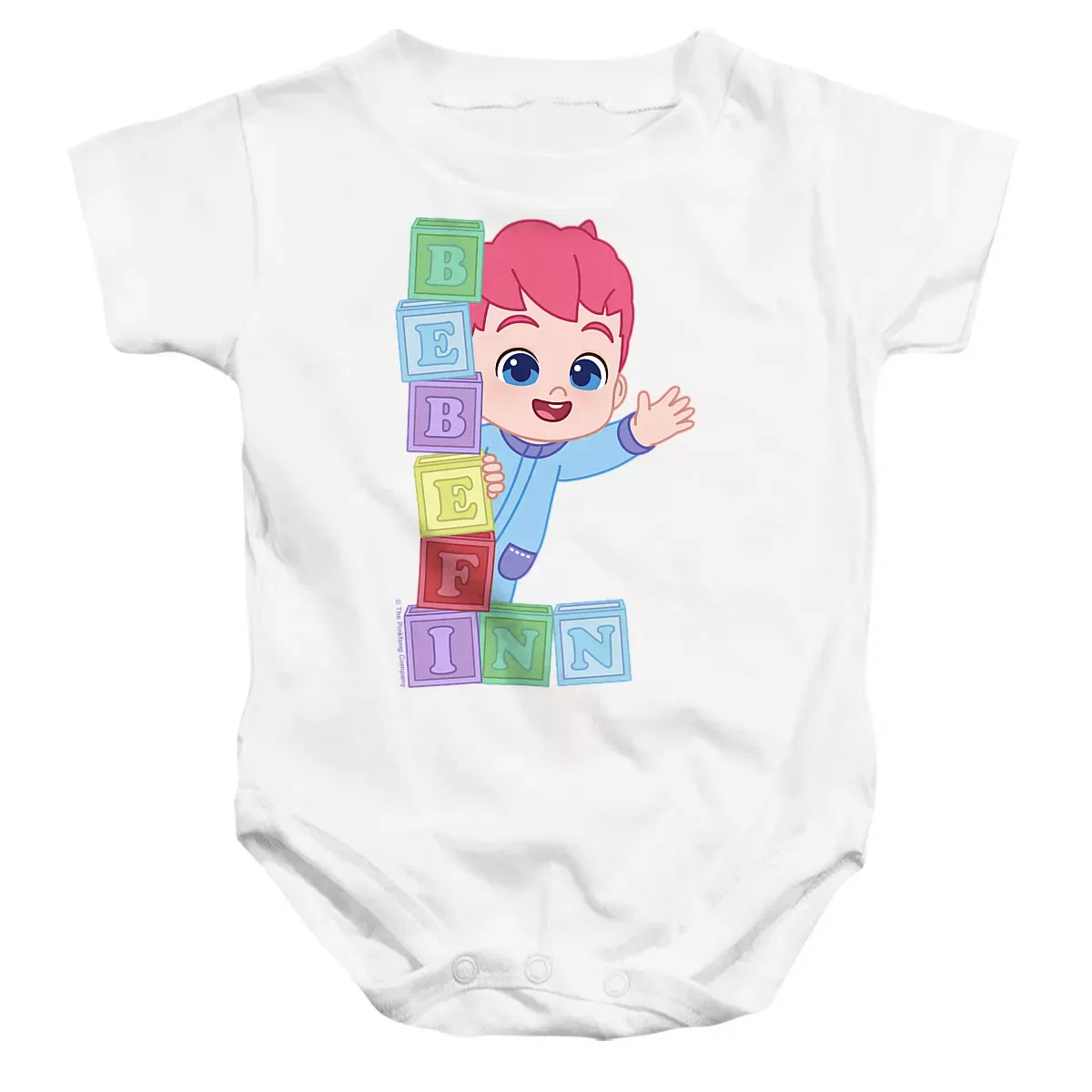 Детский боди-комбинезон с коротким рукавом Bebefinn Building Blocks LOGOVISION, White