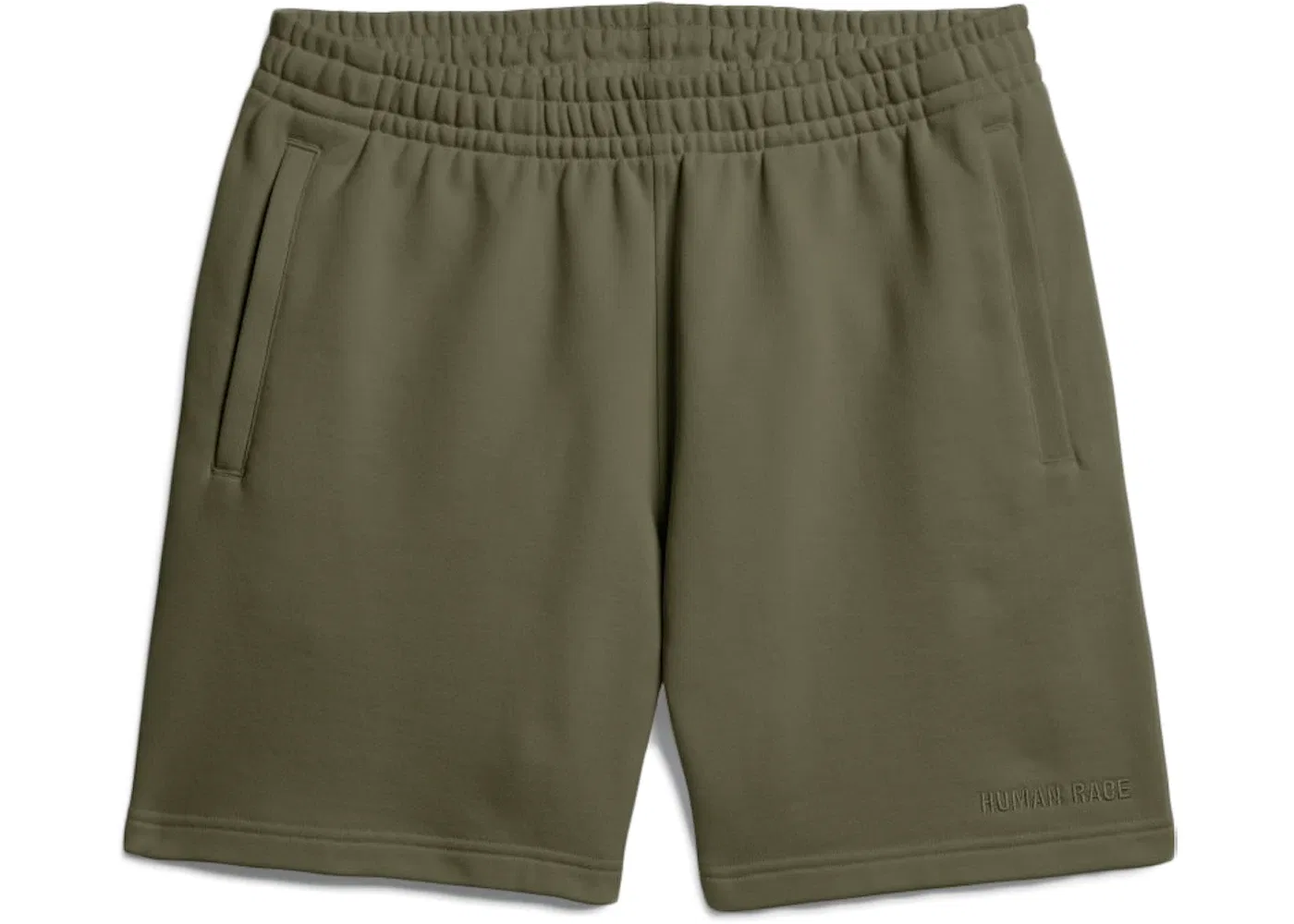 Шорты с логотипом Pharrell Williams Basics Adidas, цвет Olive Cargo
