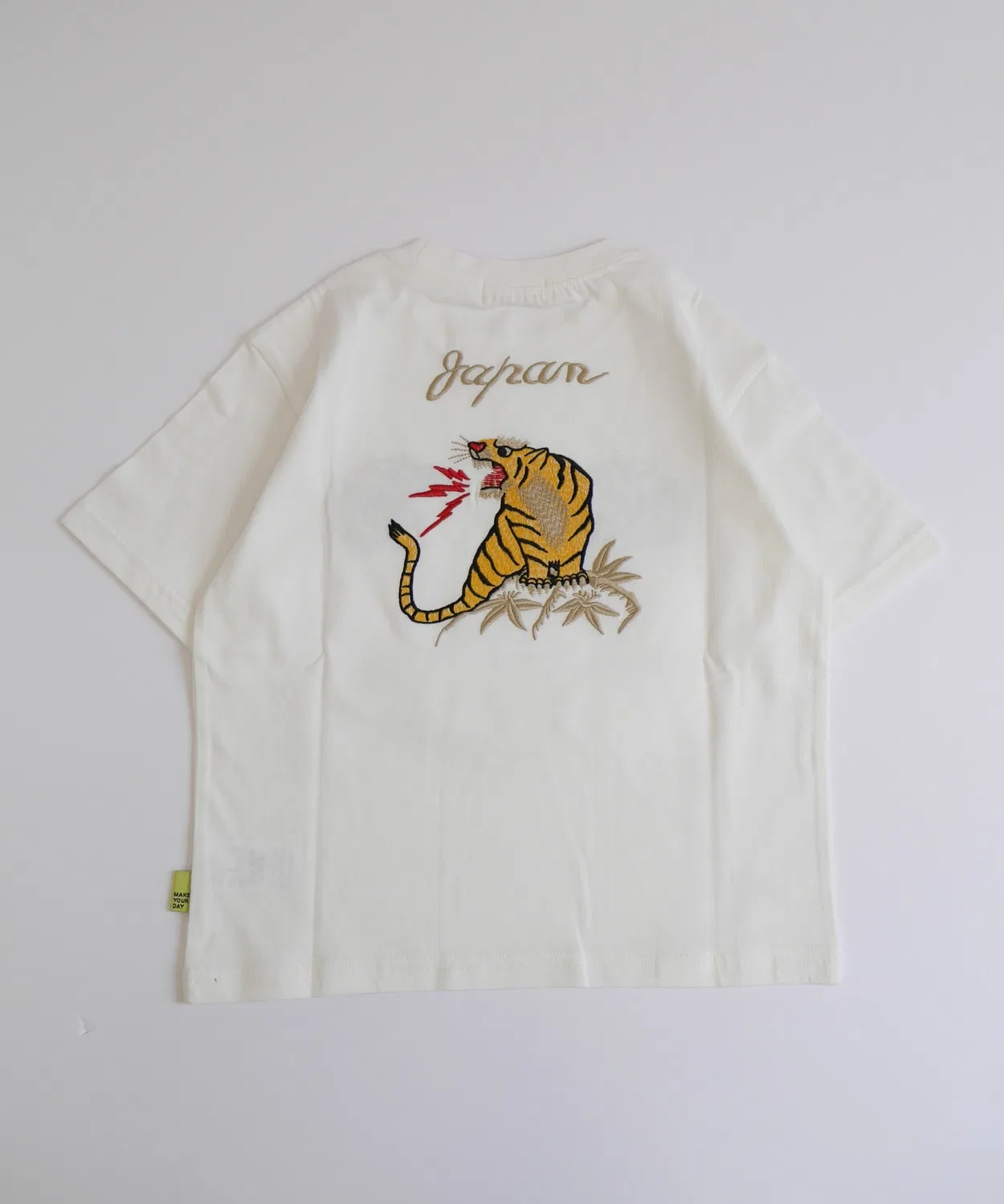 Детская футболка с принтом Tiger Embroidery Half Sleeve MAKE YOUR DAY, Off White