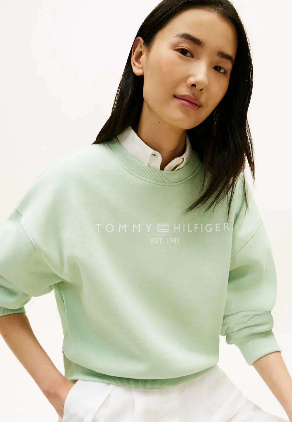 Логотип корпорации mdrn swtsrt - логотип корпорации - толстовка Tommy Hilfiger, Gentle Jade — фото 4