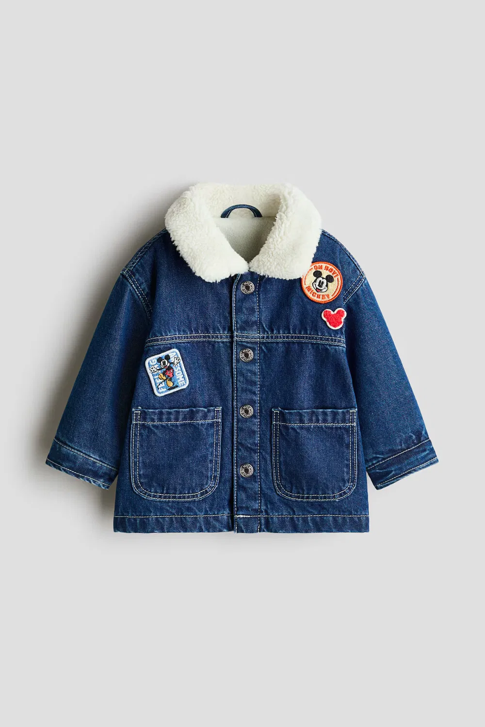 Джинсовая куртка с аппликациями H&M, Denimblau/Micky Maus