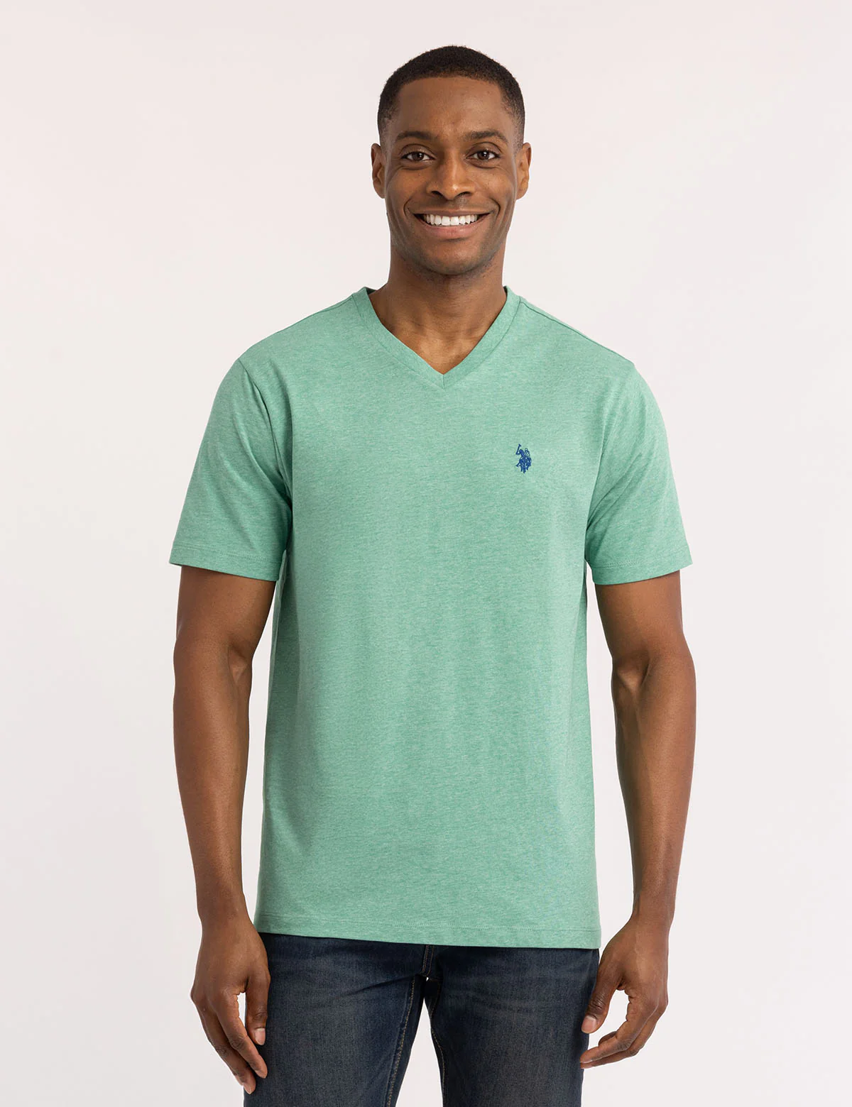 

Футболка-поло U.S. Polo Assn Solid V-neck, светло-зеленый