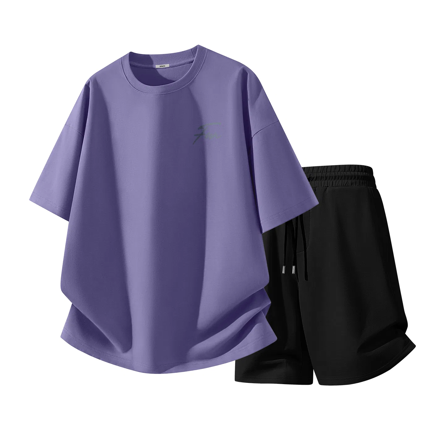 Детский комплект спортивной одежды B Changyi Signature Chest Logo MINISO, Purple Black