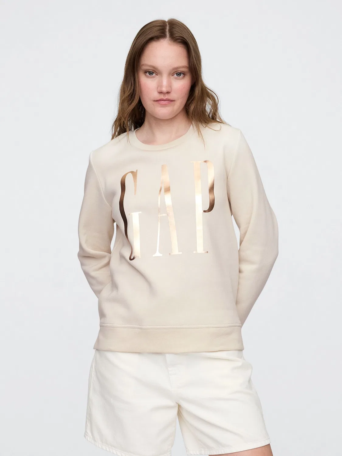 Свитшот Relaxed Logo Gap, кремовый