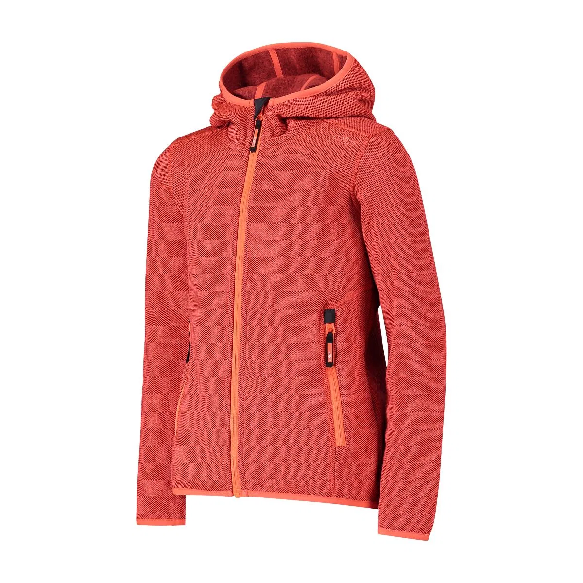 Детская флисовая куртка для девочек с капюшоном Fix Hood Cmp, Rot Grau Orange — фото 3