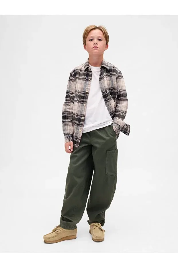 Детские брюки для мальчиков широкие карго Gap, Green-003