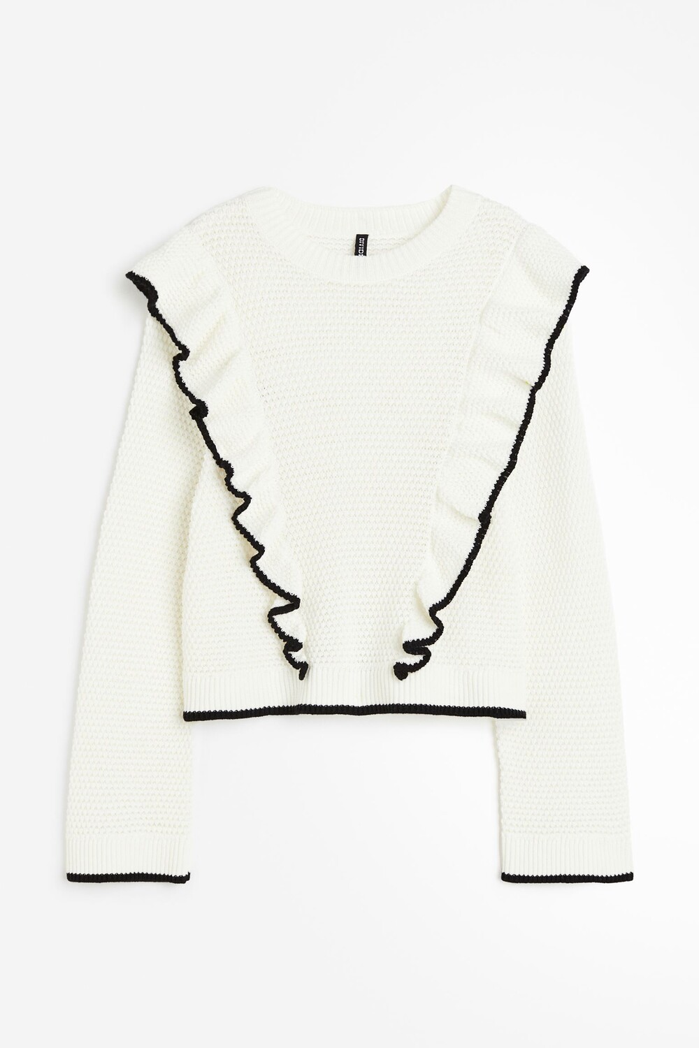 

Свитер H&M Ruffle Trimmed Textured, белый