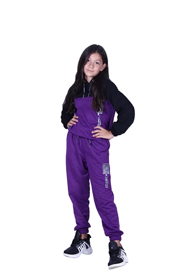 Детский спортивный костюм для девочек с принтом Snow Fashion, Ya Ko Kids, Purple — фото 2