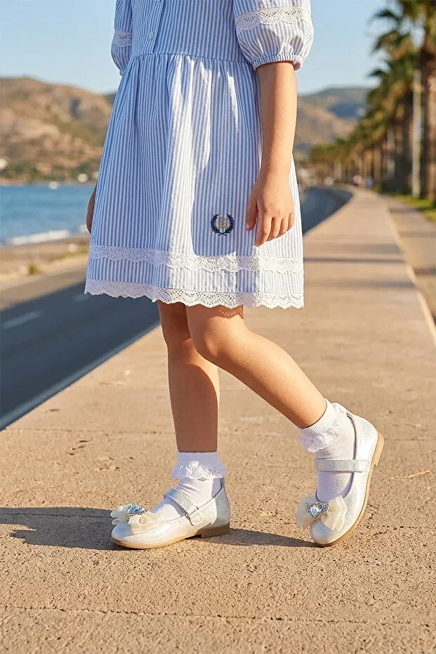 Детские балетки для девочек с блестками Amira Kiko Kids, Sedef — фото 3