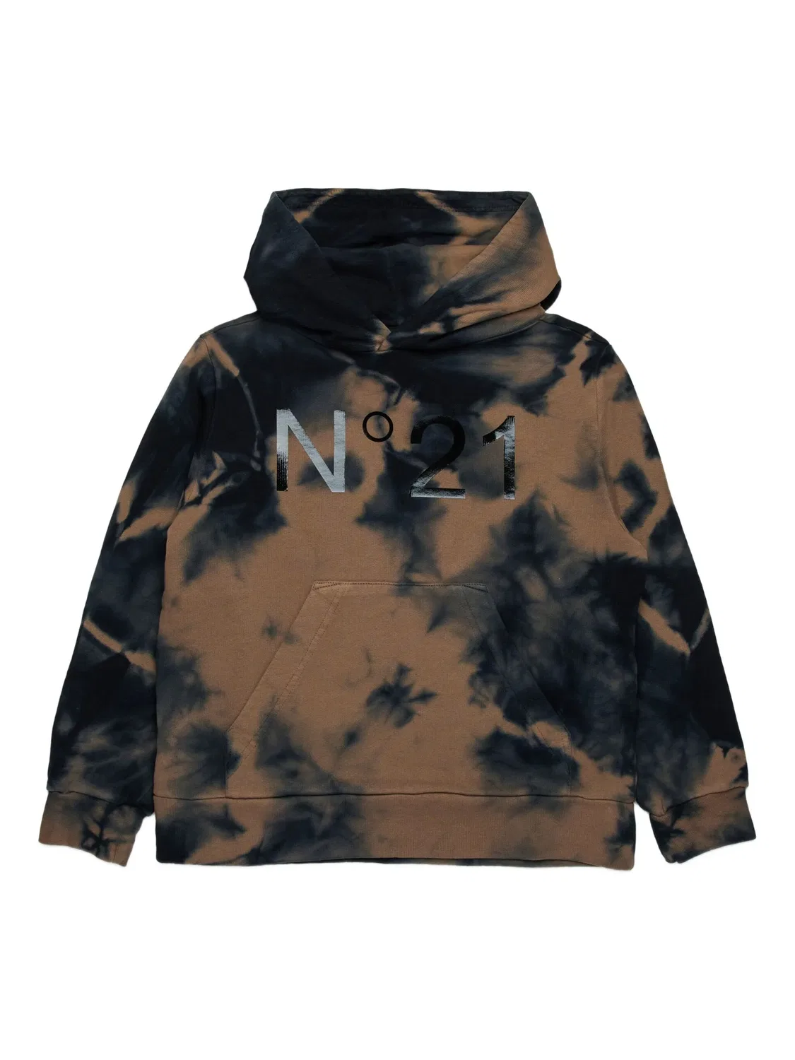 Худи сTie-Dye принтом Nº21, коричневый