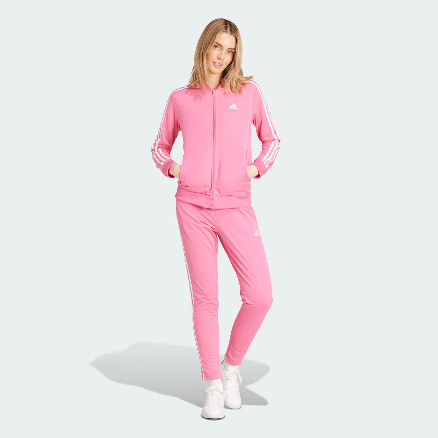 Женский спортивный костюм с принтом Essentials 3-Streifen Adidas, Magentapink Weiss