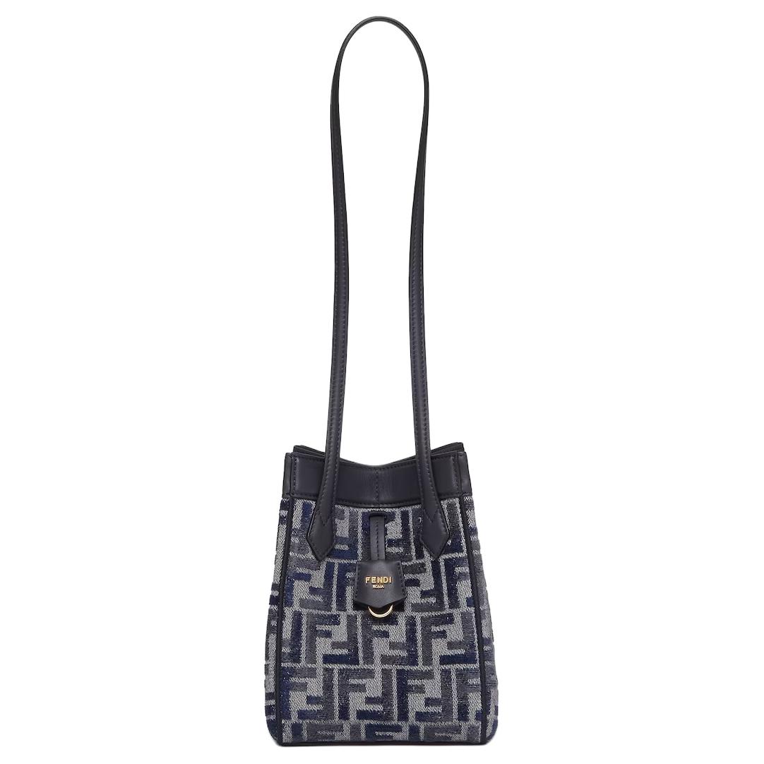 

FENDI Сумка через плечо, хлопковая, мини, женская, синяя