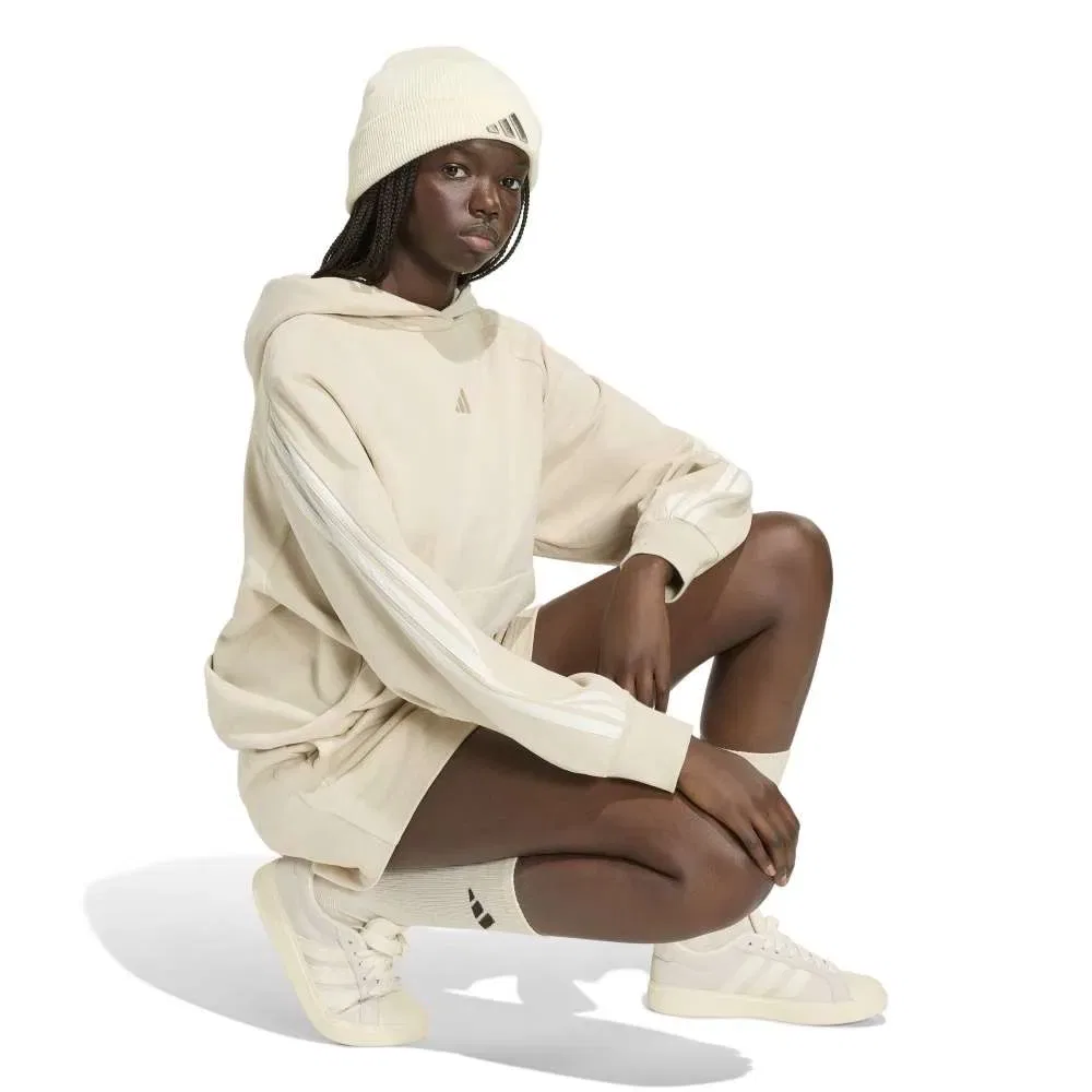 Худи Adidas Kit 3 Stripes, бежевый — фото 4