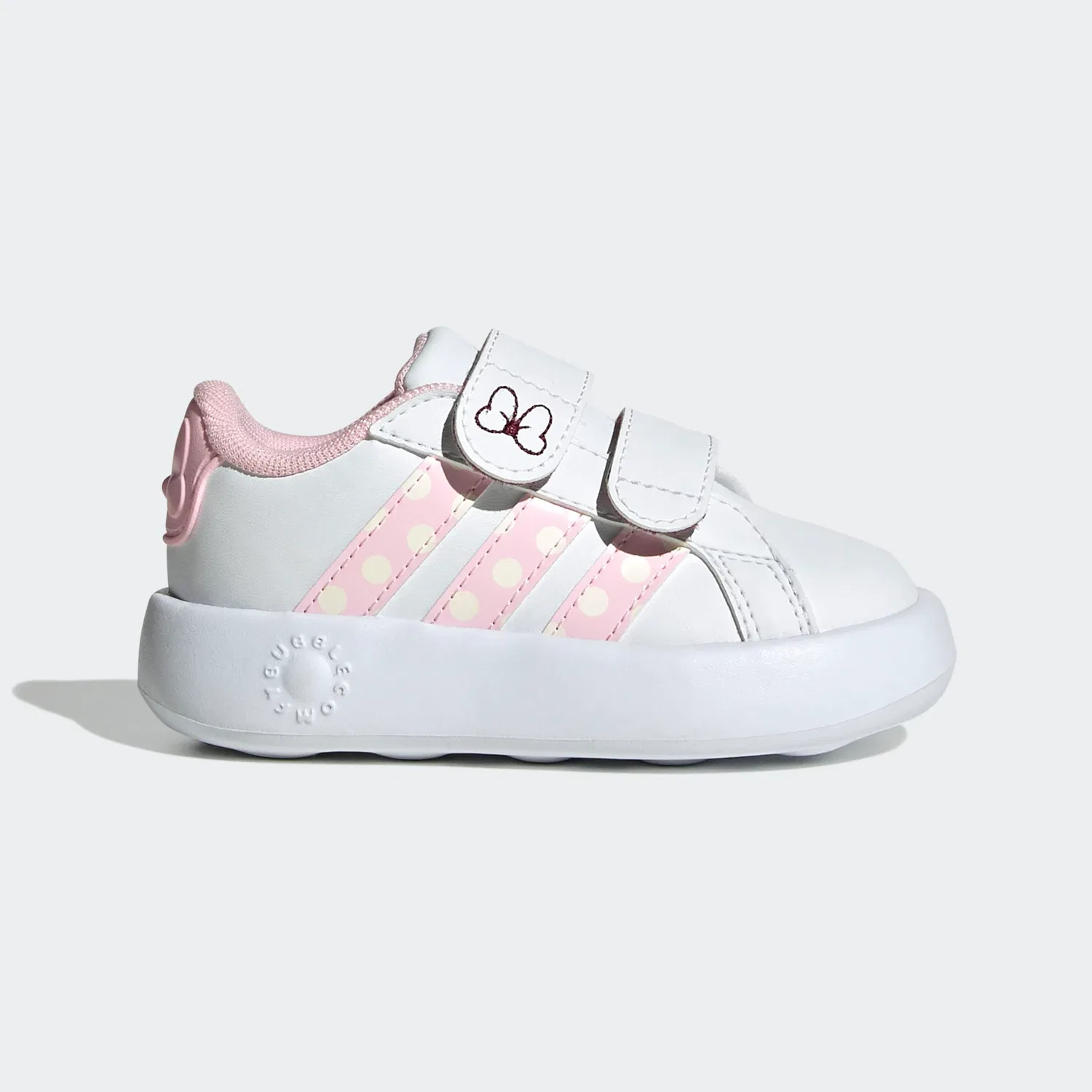 Детские кроссовки с 3D-петлей Minnie Mouse Adidas Sportswear, Cloud White/Clear Pink/Chalk White — фото 2