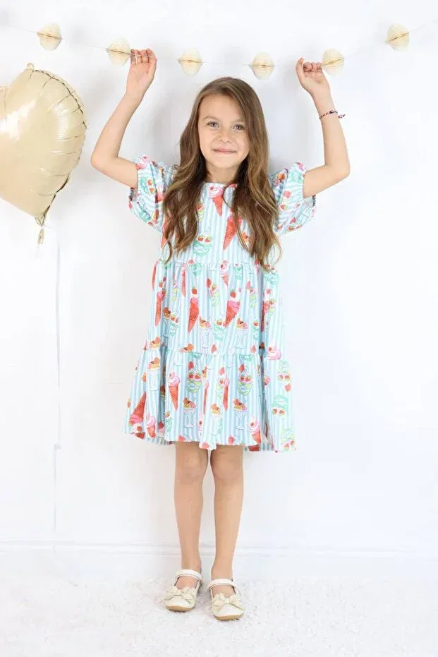 Детское платье для девочек с принтом Ice Cream Print Arbi Kids, Blue — фото 2