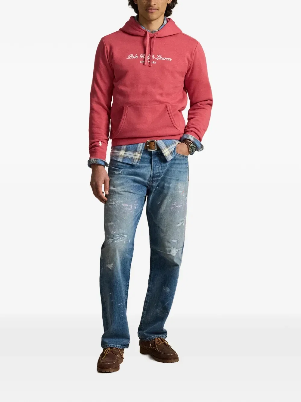 Худи с кулиской и логотипом Polo Ralph Lauren, красный — фото 2