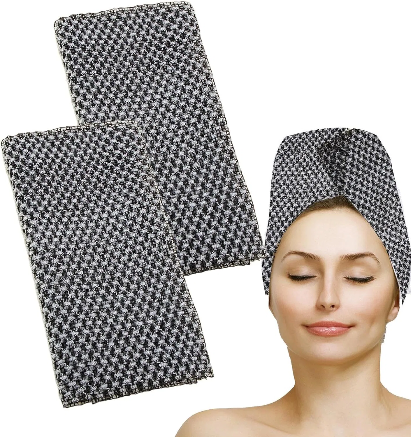 Мочалка для лица, 2 шт, Polyester + Nylon, 51 г, Черно-Белый Generisch