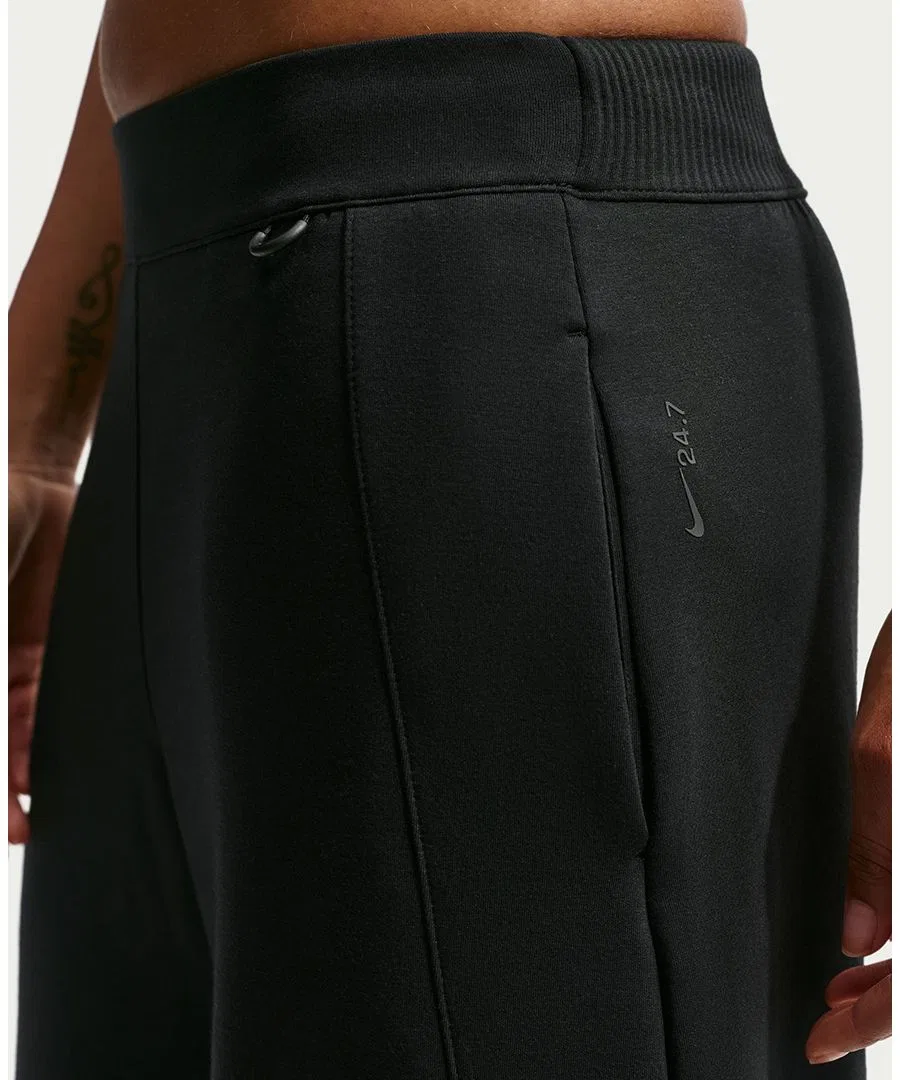 Штаны Nike с высокой посадкой и широкими штанинами, модель 24.7 ImpossiblySoft, Black/Dark Smoke Grey — фото 4