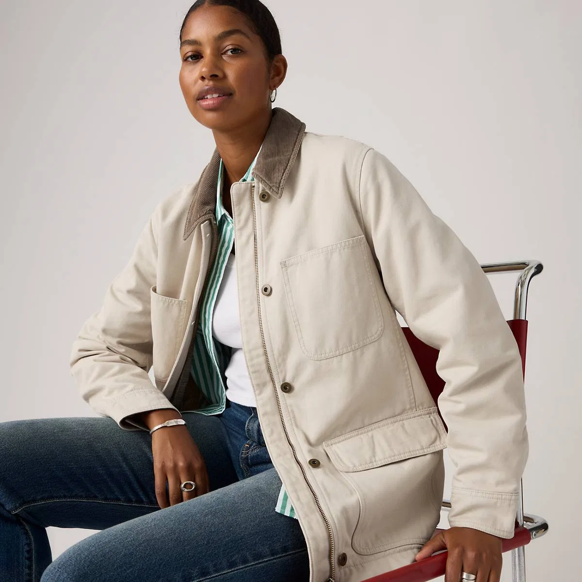 Куртка Bree для сарая Levi's, Oyster Gray - White