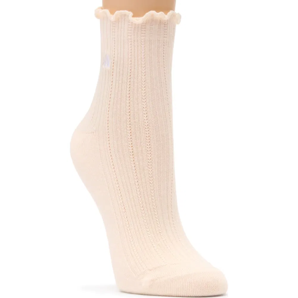 Женские 3 пары носков до щиколотки с оборками Adidas, Clear Pink/Wonder Alumina Grey — фото 2