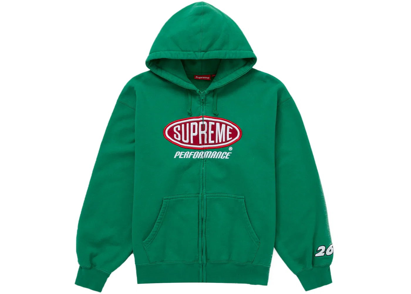 Мужская худи на молнии Supreme Performance Zip Up Hooded Sweatshirt, Green