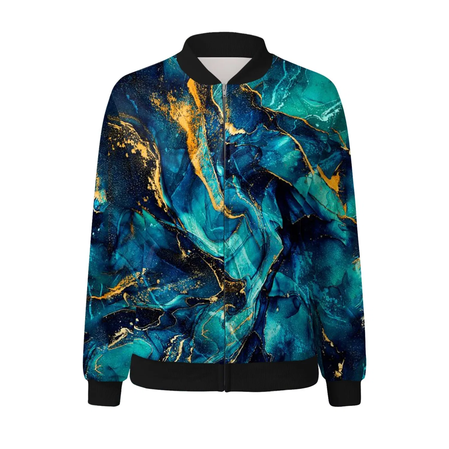 Женская куртка с цветочным принтом Casual Jackets for Women Everyday Jacket, Verde — фото 4