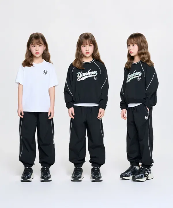 Спортивный костюм из трех предметов для девочек, черный, Mlb Kids