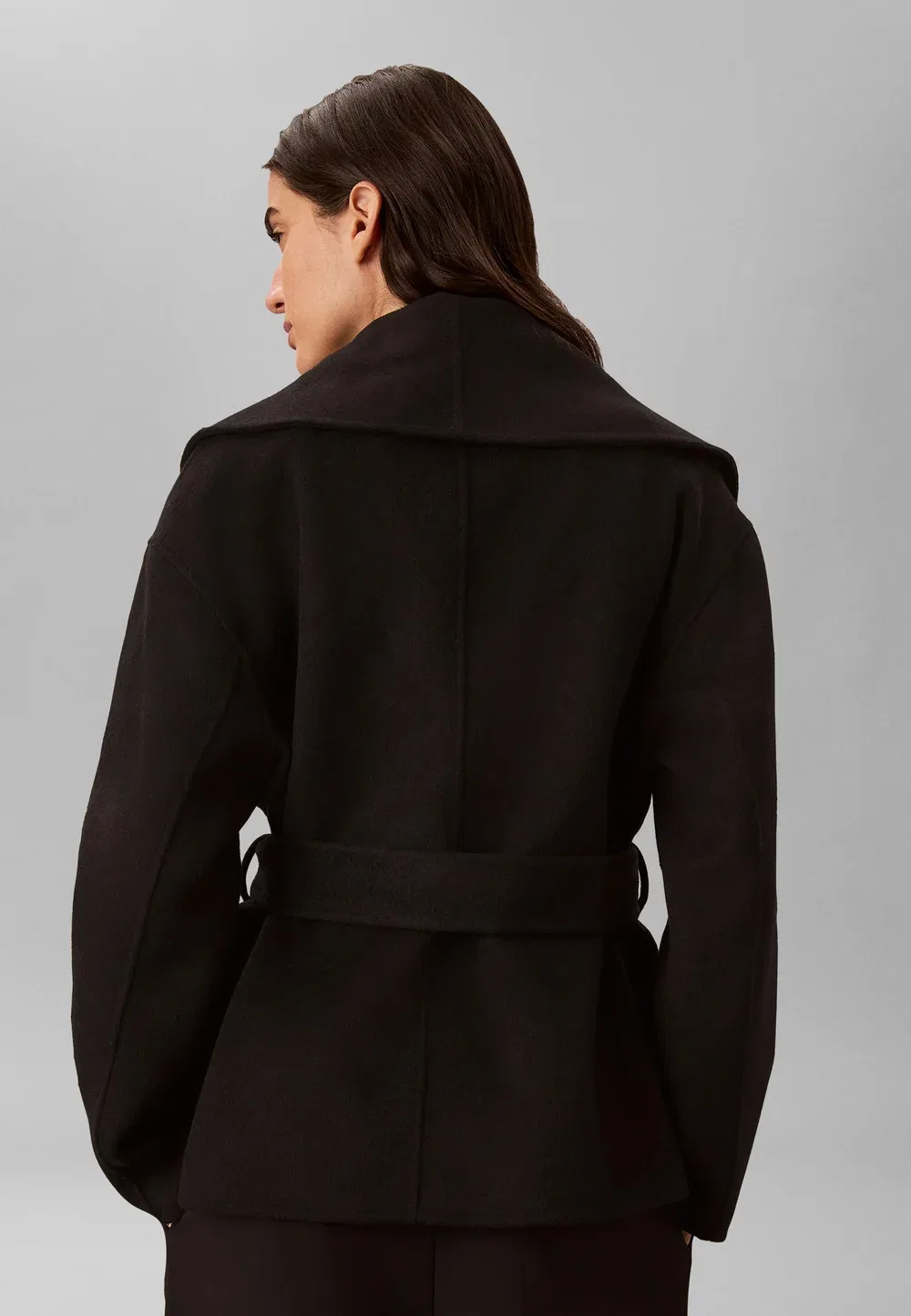 Шаль, пальто до бедра - короткое пальто Calvin Klein, Black — фото 3