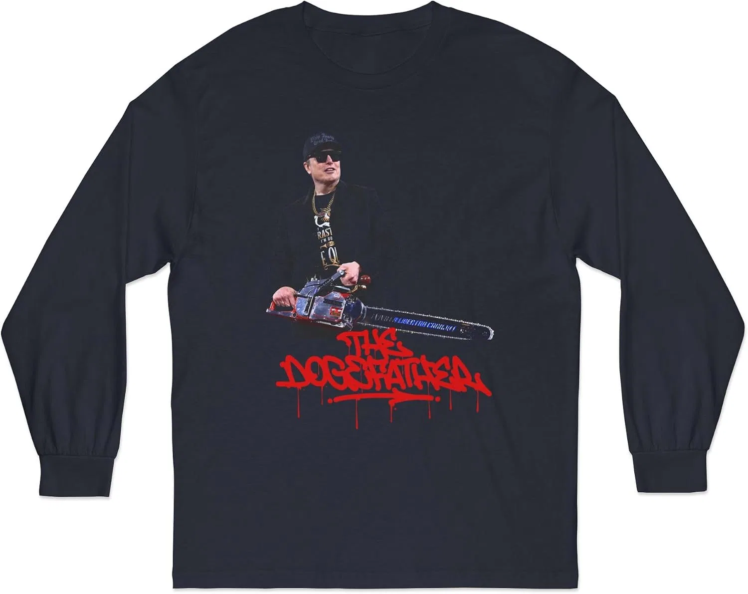 Унисекс футболка с длинным рукавом с принтом Dogefather American Apparel 1304, Black