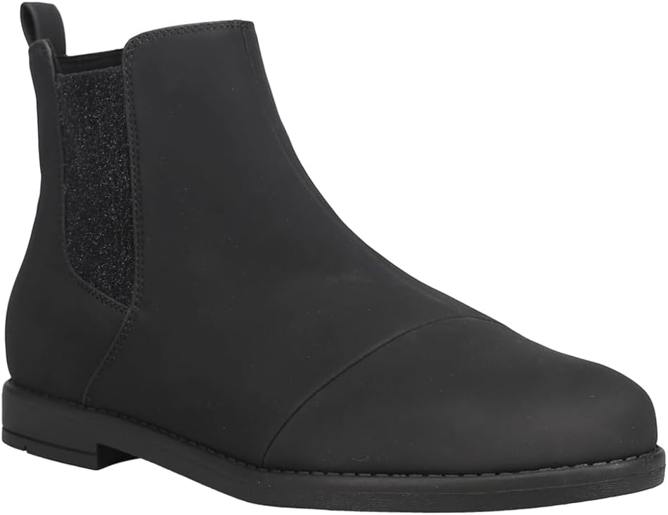 Унисекс детские ботинки TOMS Charlie с металлическим эффектом, с круглым носком, на шнуровке, Black Pu Nubuck — фото 2
