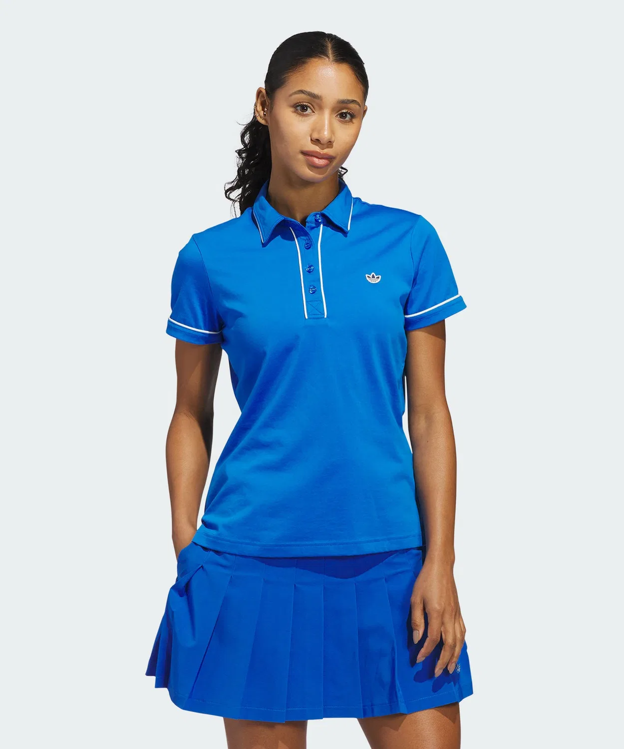 Женское поло с коротким рукавом, хлопковое Adidas, Blue