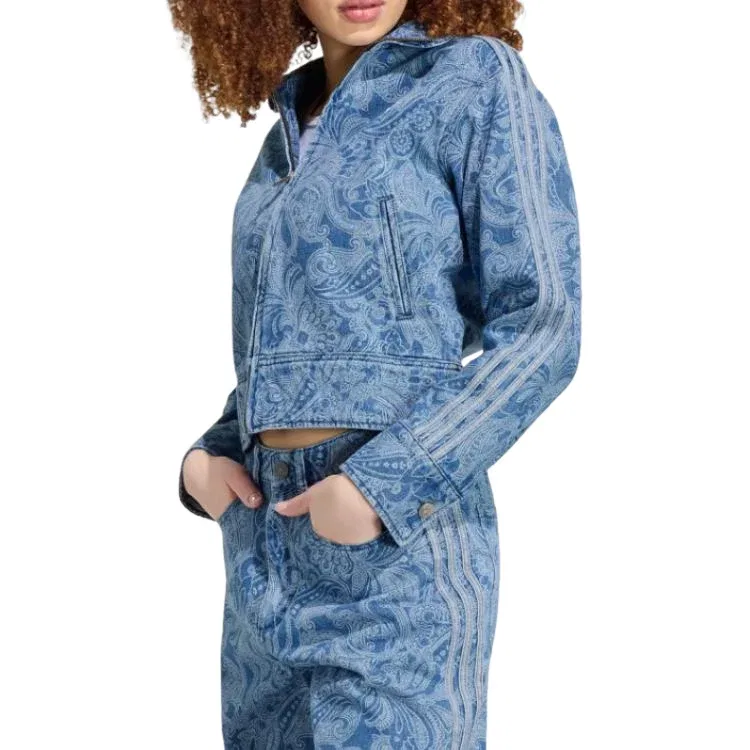 Женская куртка Liberty London Firebird Denim Track Top Asia Sizing 'Medium Vintage Denim Light Deni adidas, Medium Vintage Denim/Light Denim — фото 3