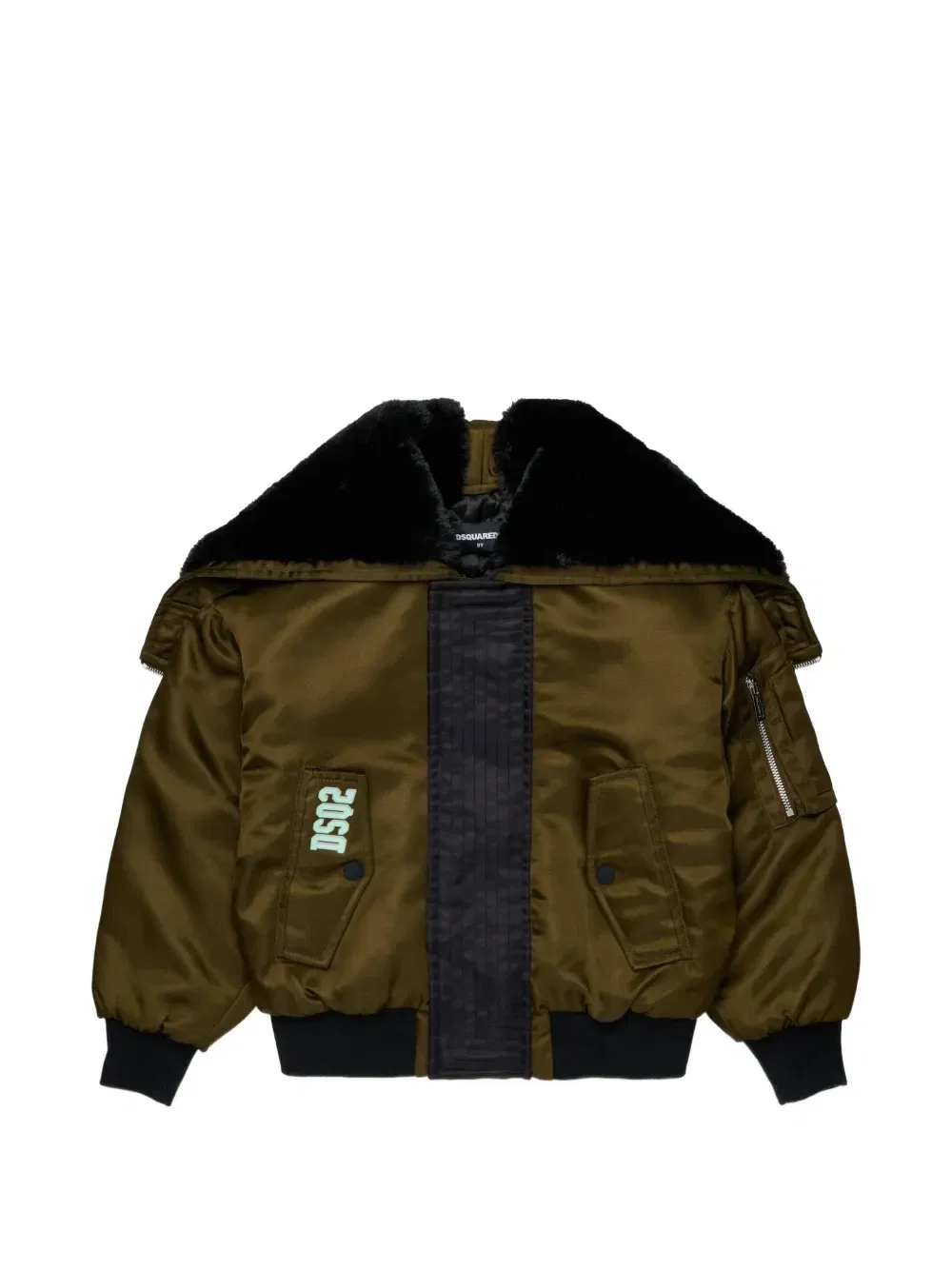 Куртка с фактурным ворником Dsquared2 Kids, зеленый