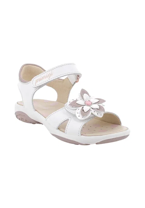 Сандалии с цветочной аппликацией Walking Sandals Primigi, white, белый — фото 4