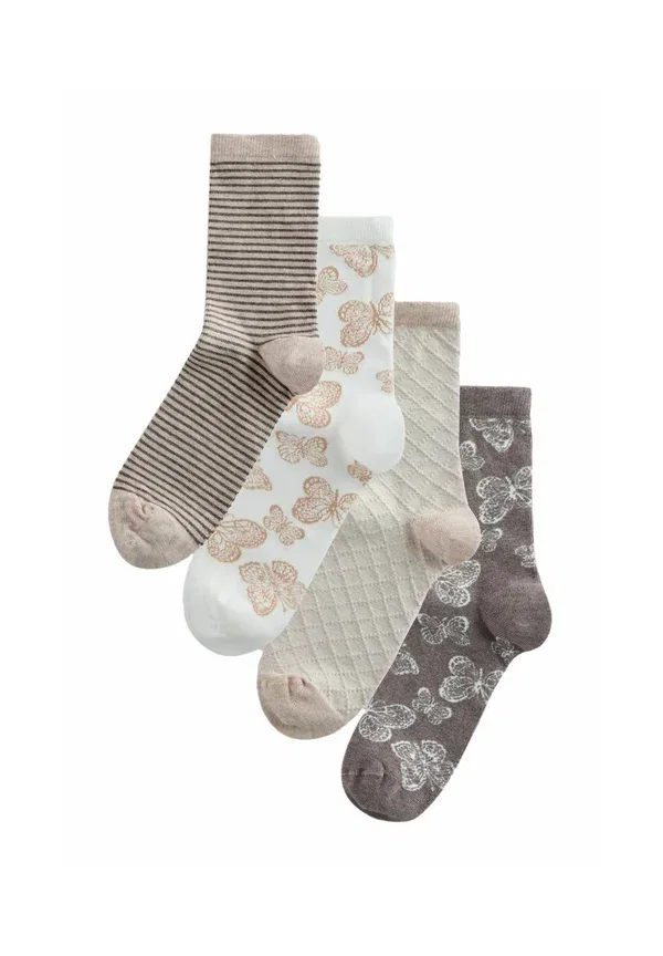 Носки 4 пары, хлопок, Ankle socks 4 pack, Next, Neutral, нейтральный