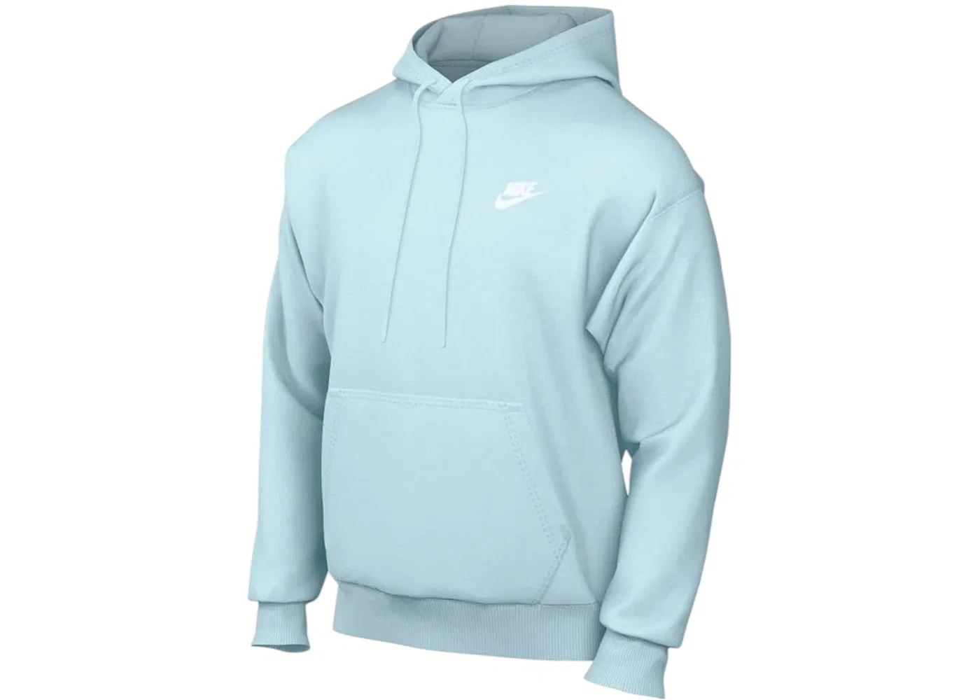 Мужской пуловер с капюшоном из футера Nike Sportswear Club Fleece, Light Blue/White